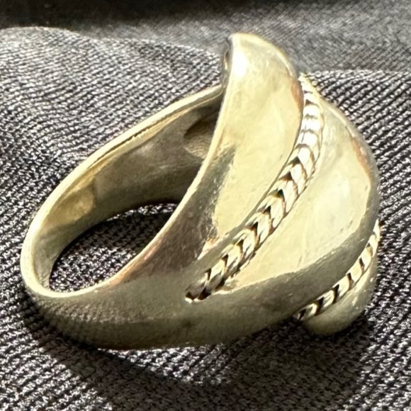 Vintage Designer ESPO Signature Puffy Dome 925 Sterling Ring - Picture 3 of 4